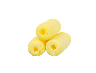 Hole corn snack isolated on white background