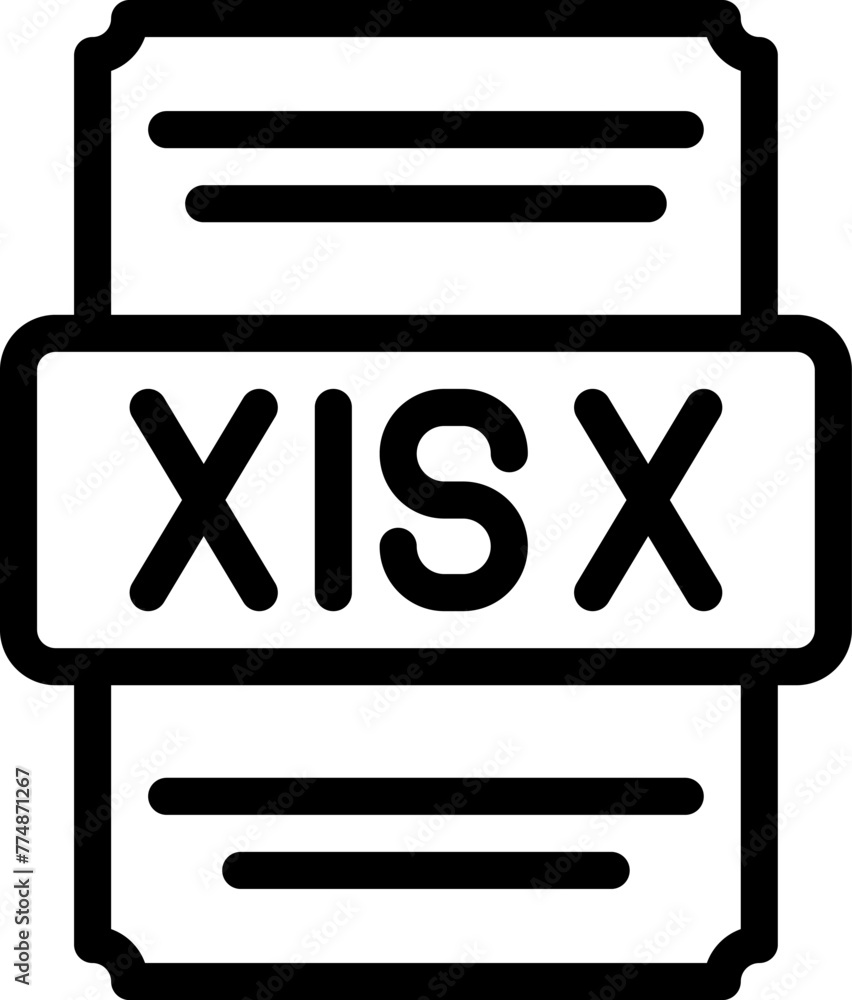 Aufkleber xlsx icons file type. spreadsheet files document icon with outline design. vector illustration