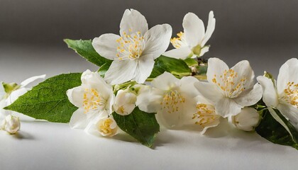 Obraz na płótnie Canvas Pure Petal Perfection: Panoramic View of Jasmine Blossoms
