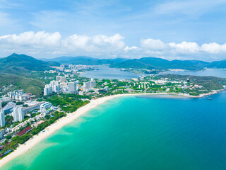 Summer seaside scenery of Dadonghai, Sanya, Hainan, China