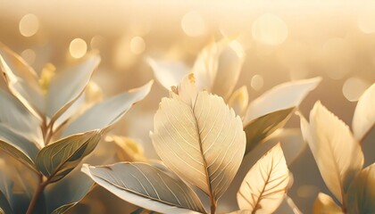 leaves background in aesthetic minimalism style soft pastel and neutral colors elements for social...