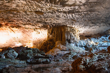 Hang Sung Sot Cave or Surprise Cave in Ha long bay, Vietnam.