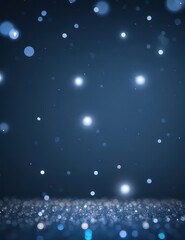 Blue Winter Wonderland with Snowflakes and Stars, Christmas Celebration Illustration