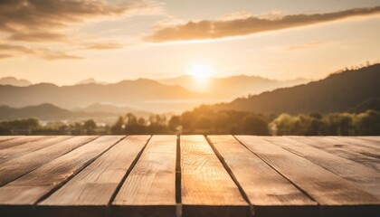 fresh nature background and empty wooden - Powered by Adobe