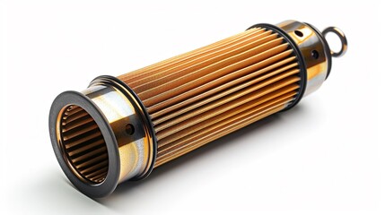 Fuel filter for car engine, isolated on white background, auto accessory