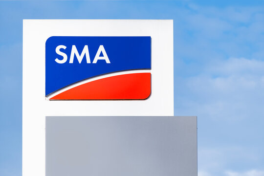 SMA logo, SMA Solar Technology AG, global manufacturer photovoltaic solar systems, Renewable Energy, Green Technology, Sustainable DevelopmentGoettingen, Germany - March 31, 2024