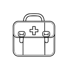 first aid kit vector outline design illustration