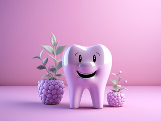 Cartoon character of smiling tooth - 774883273