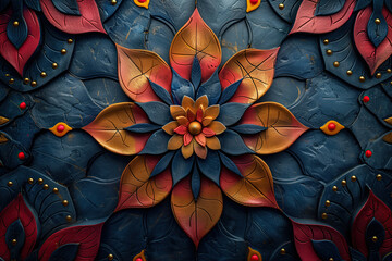 Yoga mandala lotus flower pattern.Vintage floral Indian pattern - 774883645
