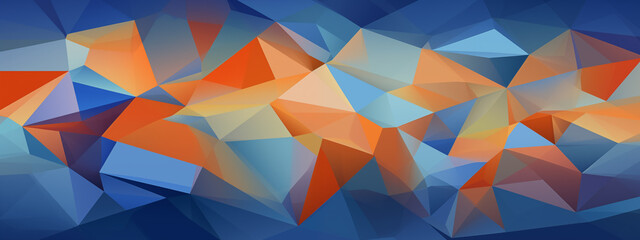 Dynamic Geometric Background with Blue and Orange Polygons