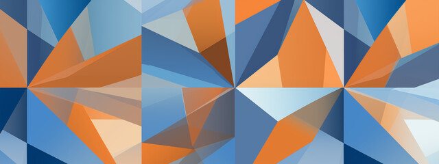 Fototapeta premium Creative Polygonal Design Background with Blue and Orange Shades