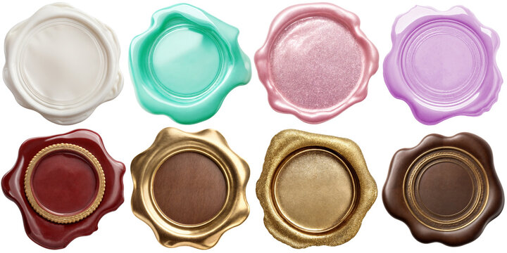 Colorful wax seal isolated over a white background
(Clipping path inside.)