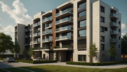 3d Ai architecture building rendering of isometric house