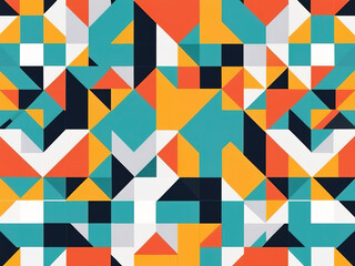 Fototapeta premium Seamless geometric pattern with triangles and squares. Vector illustration.