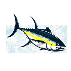 Tuna Fish Illustration. Unique and fresh tuna fish art. Great to use as your tuna fishing activity. 