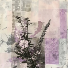 Contemporary Art Collage with Wildflowers Representing Motherhood

