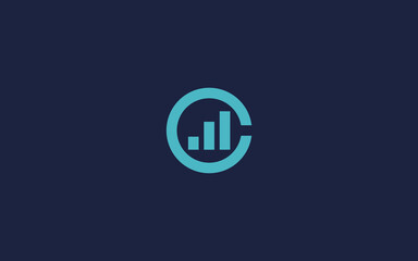 letter c with chart logo icon design vector design template inspiration