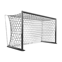 silhouette ground soccer goal sport black color only