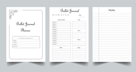 Bullet Journal Planner Printable template design.