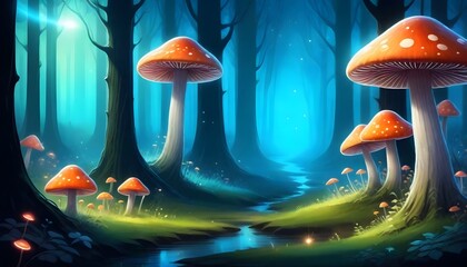glowing mushrooms (46) - obrazy, fototapety, plakaty