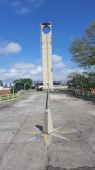 monumento do marco zero da linha do equador em macapá, amapá  - obrazy, fototapety, plakaty