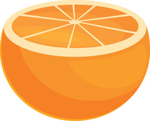 Half orange fruit icon cartoon vector. Fresh product. Organic eco