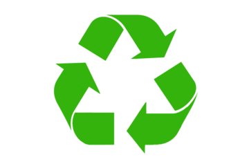 Simplified green recycle symbol