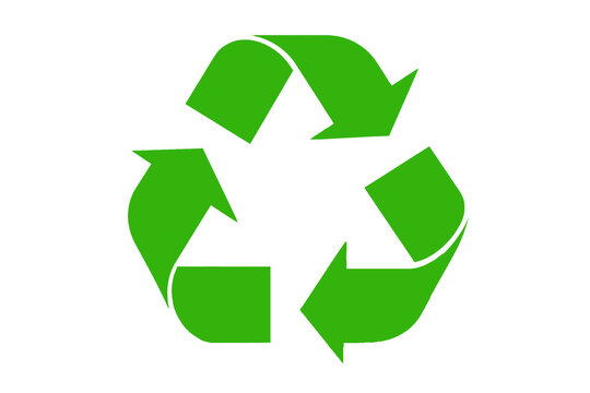 Simplified green recycle symbol