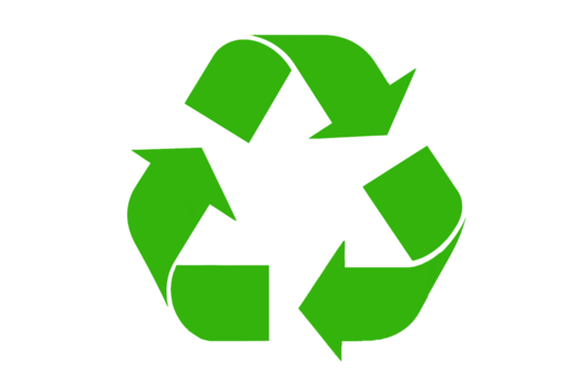 Simplified green recycle symbol
