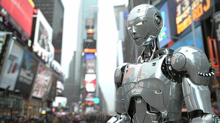 Fototapeta premium Android silver armor