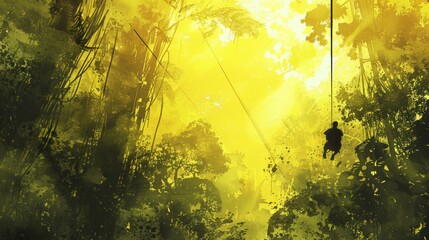 Obraz na płótnie Canvas Ziplining Eco-Tours: Soaring Tree Canopies and conceptual metaphors of Soaring Tree Canopies