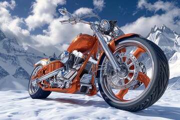 a motorcycle in the snow