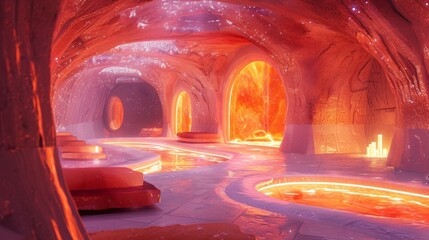 Himalayan Salt Grottos: Halotherapy Spaces and conceptual metaphors of Halotherapy Spaces - obrazy, fototapety, plakaty