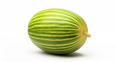 A 3D Closeup Single pepino melon with White Background. 