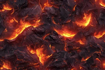 Deurstickers magma and lava texture © Sandu