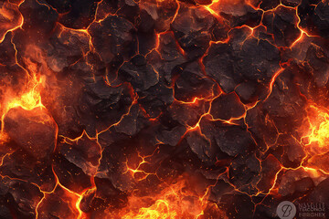 lava and black rocks texture - obrazy, fototapety, plakaty