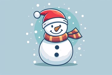 a snowman with a hat and scarf
