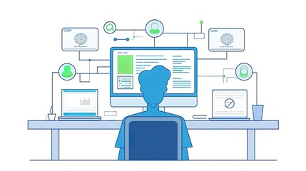 Customer relationship management, CRM system, CRM lead management concept.