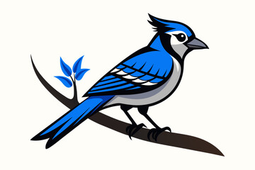 a blue jay symbolize bird silhouette vector illustration 