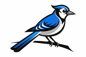 a blue jay symbolize bird silhouette vector illustration  - obrazy, fototapety, plakaty