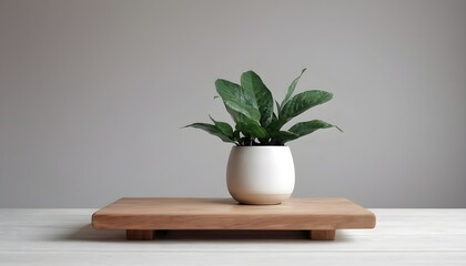 Minimalistic setting with a vase in front of a wall .