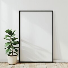 Blank frame with copy space against white wall 