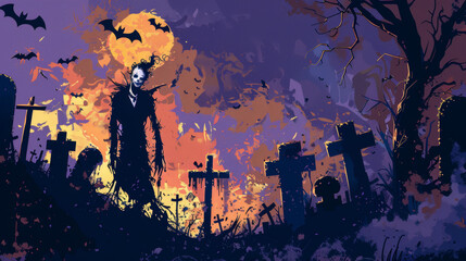 halloween background with scary halloween