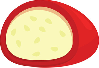 Red mochi icon cartoon vector. Snack meal. Ice cream chocolate