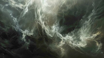 Ethereal clouds of mist swirling in a mysterious and enchanting dance. - obrazy, fototapety, plakaty