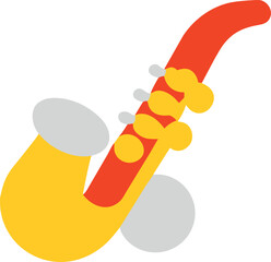 saxophone, icon colored shapes