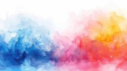 Abstract watercolor art hand paint on white background ,Watercolor background,Abstract watercolor on white background ,Isolated colored smoke on a white backdrop
 - obrazy, fototapety, plakaty