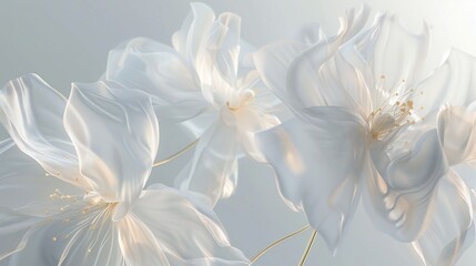 Floral Whisper: A gentle backdrop of layered minimalism, echoing the soft beauty of flowers. - obrazy, fototapety, plakaty