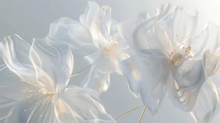 Foto op Plexiglas Floral Whisper: A gentle backdrop of layered minimalism, echoing the soft beauty of flowers. © BGSTUDIOX