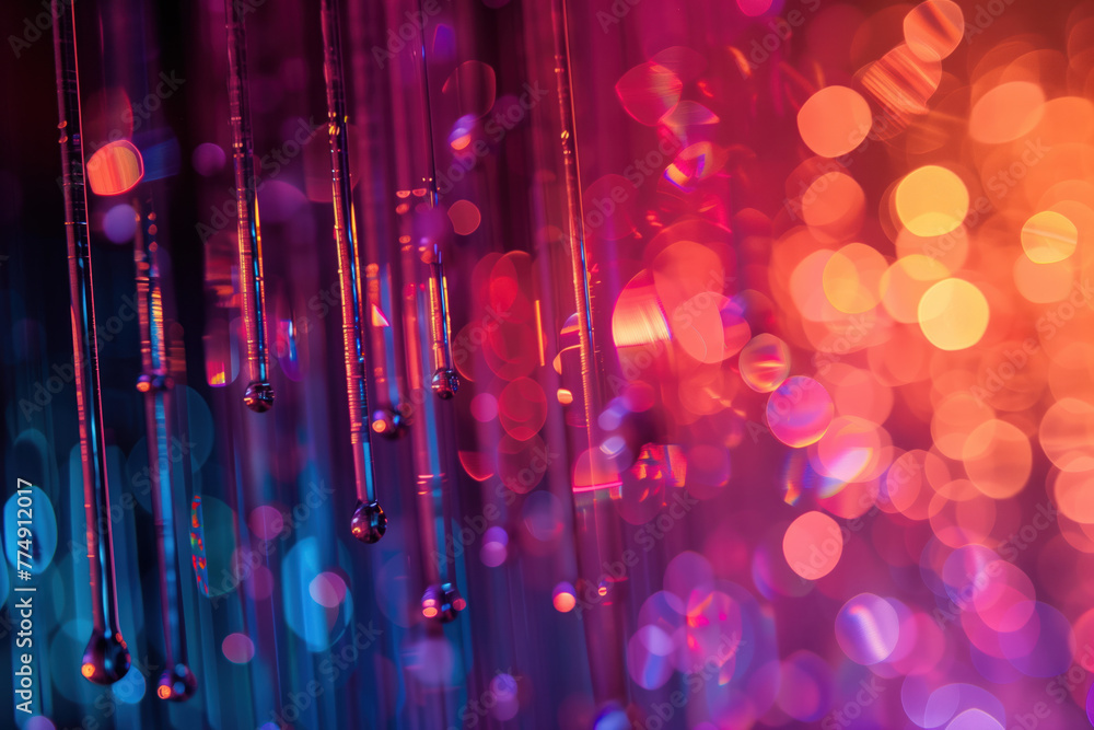 Poster abstract colorful background with lights and bokeh. background image. created with generative ai tec